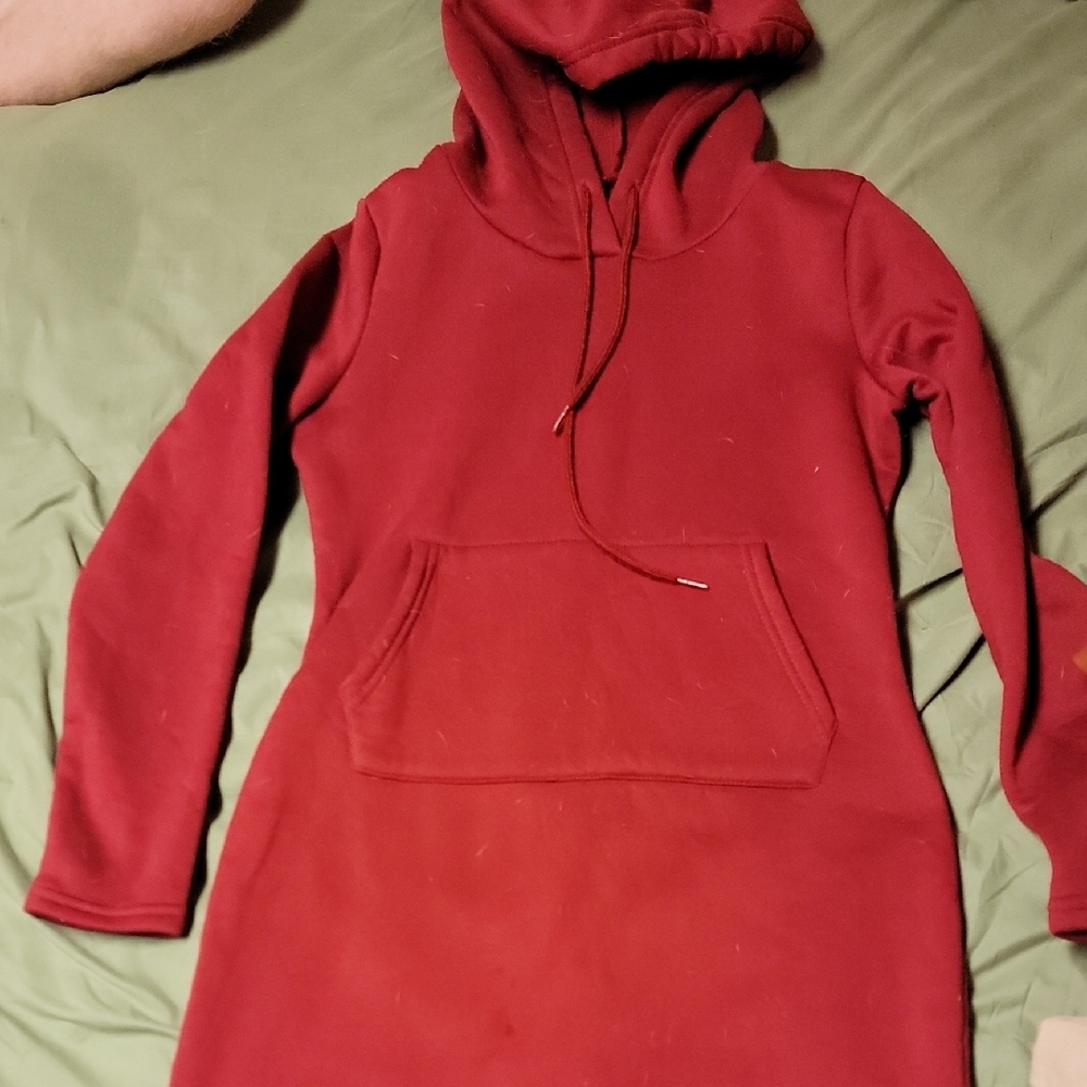 Fashion Nova Red Hoodie Dress